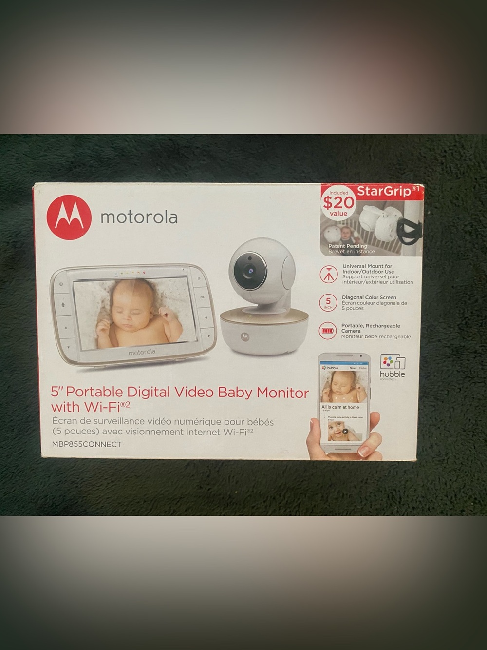 Motorola White and Gold Portable Digital Video Baby Monitor with Wi‑Fi